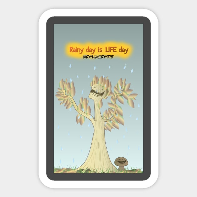 Happy rainy day Sticker by GribouilleTherapie